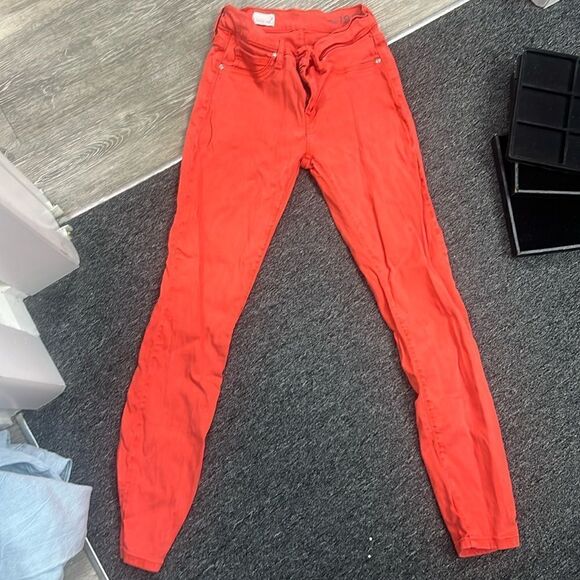 Gap Orange/Red Jeans - Skinny Jeans - Jean Leggings Size 2 - Excellent Condition - Picture 1 of 3